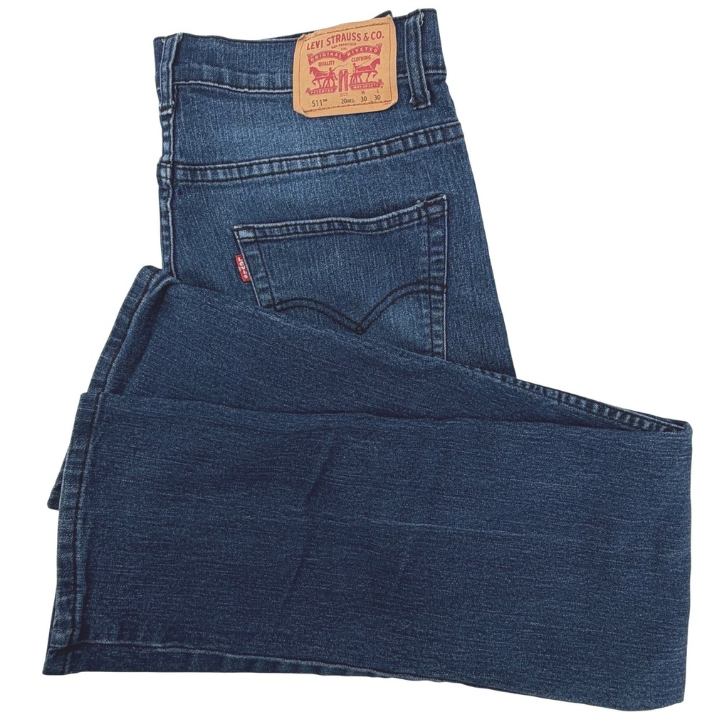 Levi's 511 Slim Jeans Kids Size 20 Reg Blue Excellent Stretch Denim 30x30